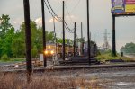 UP AC45CCTE locomotive leading a train in the Yard